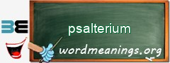 WordMeaning blackboard for psalterium